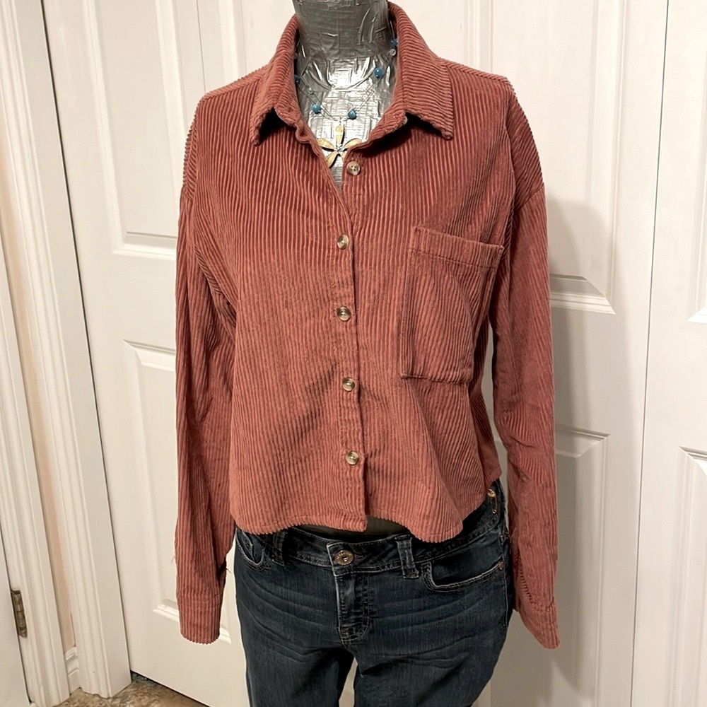 Rose coloured corduroy jacket size medium